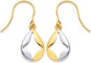 9ct-Two-Tone-Teardrop-Earrings Sale
