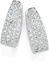 Sterling-Silver-Tapered-Cubic-Zirconia-Hoops Sale