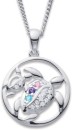 Sterling-Silver-Cubic-Zirconia-Mother-Baby-Turtles-Pendant Sale