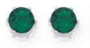 Sterling-Silver-Green-Round-6-Claw-Stud-Earrings Sale