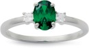 Sterling-Silver-Green-Cubic-Zirconia-Cluster-Ring Sale