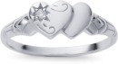 Sterling-Silver-Cubic-Zirconia-Heart-Signet-Ring Sale