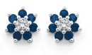 Sterling-Silver-Synthetic-Sapphire-Cubic-Zirconia-Cluster-Earrings Sale