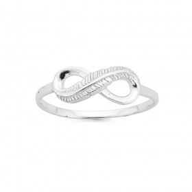 Infinity+Feather+Ring+Silver