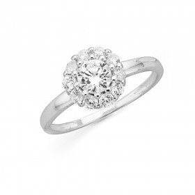 Cubic+Zirconia+Cluster+Ring+in+Sterling+Silver