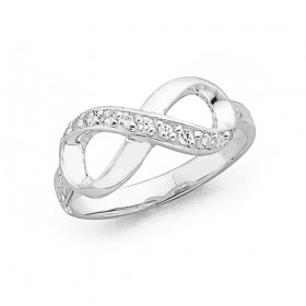 Cubic+Zirconia+Infinity+Ring+in+Sterling+Silver