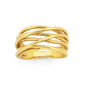 9ct-7-Bands-Crossover-Ring on sale