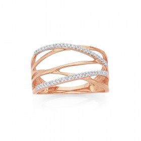 9ct-Rose-Gold-Diamond-Set-Ring on sale