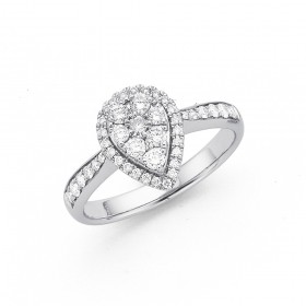 9ct-White-Gold-Diamond-Ring-Total-Diamond-Weight-50ct on sale