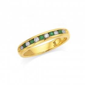 18ct-Emerald-Diamond-Ring on sale