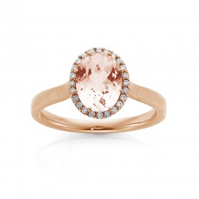 9ct-Morganite-and-Diamond-Ring on sale