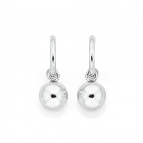 Hoop-with-10mm-Euro-Ball-Earrings-in-Sterling-Silver on sale