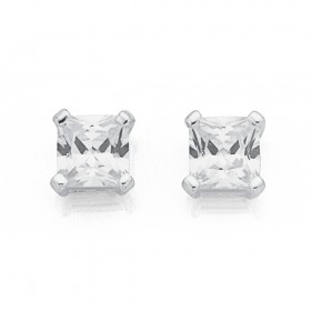 Sterling-Silver-Cubic-Zirconia-Stud-Earrings on sale