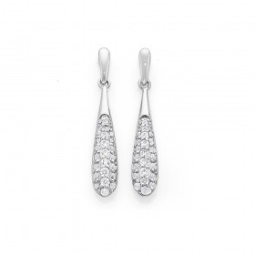 Sterling-Silver-Cubic-Zirconia-Earrings on sale