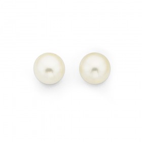 Sterling+Silver+Freshwater+7-7.5mm+Pearl+Studs