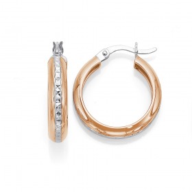 9ct+Gold%2C+Rose+Gold+Hoops+19mm