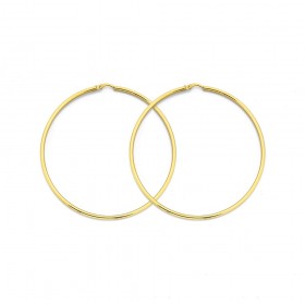 9ct+Gold+Hoops+66mm