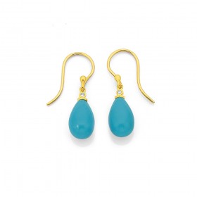 9ct-Turquoise-Diamond-Earrings on sale