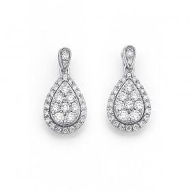 9ct-White-Gold-Diamond-Earrings-Total-Diamond-Weight-50ct on sale