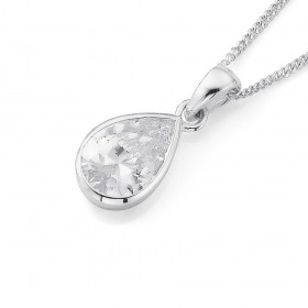 Sterling+Silver+Cubic+Zirconia+Pendant