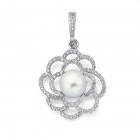 Sterling-Silver-Cubic-Zirconia-Fresh-Water-Pearl-Enhancer on sale