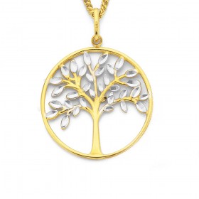 9ct-Two-Tone-Tree-of-Life-Pendant on sale