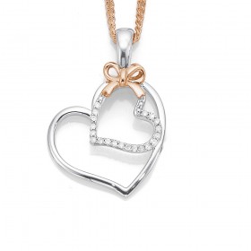9ct-White-Gold-Heart-Diamond-Set-Pendant on sale