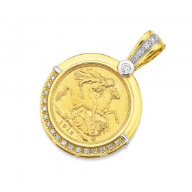22ct-Full-Sovereign-in-9ct-Enhancer-Pendant on sale
