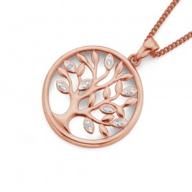 9ct-Rose-Gold-Diamond-Tree-of-Life-Pendant on sale