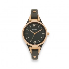 Fossil+Ladies+Rose+Gold+Tone+Leather+Strap+Watch