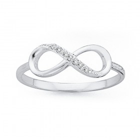Sterling-Silver-Cubic-Zirconia-Infinity-Ring on sale