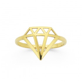 Diamond+Shaped+Ring+in+9ct+Yellow+Gold