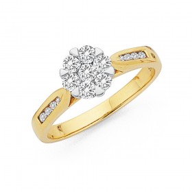 9ct+Cluster+Diamond+Ring+Total+Diamond+Weight%3D.50ct