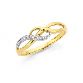9ct-Diamond-Set-Thin-Ring on sale