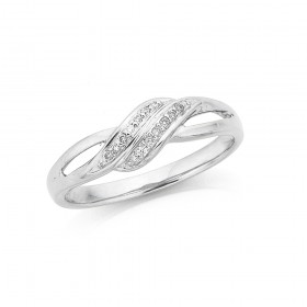 9ct-White-Gold-Diamond-Double-Row-Twist-Ring on sale