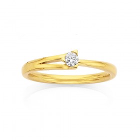 9ct-Gold-Triangle-Diamond-Set-Ring on sale