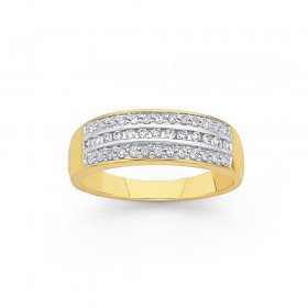 Channel+Set+Diamond+Ring+in+9ct+Yellow+Gold