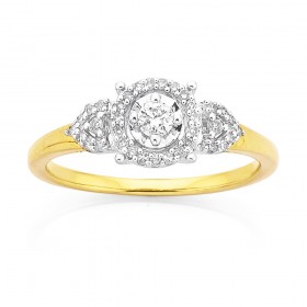 9ct+Gold%2C+Diamond+Cluster+Ring+Total+Diamond+Weight%3D.25ct