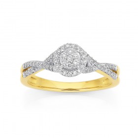 9ct-Halo-Diamond-Cluster-Ring on sale