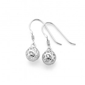 Sterling-Silver-Scroll-Ball-Hook-Earrings on sale