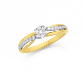 9ct-Diamond-Cluster-Ring on sale