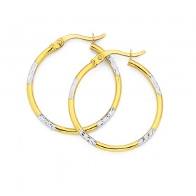 9ct-Two-Tone-Hoops-24mm on sale