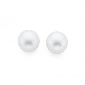 Sterling+Silver+10mm+Feshwater+Pearl+Studs