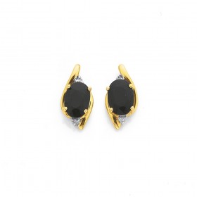 9ct+Sapphire+%26amp%3B+Diamond+Earrings