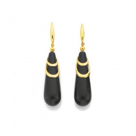 9ct-Swirl-On-Onyx-Earrings on sale
