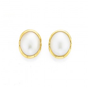 9ct-Mabe-Pearl-Studs on sale