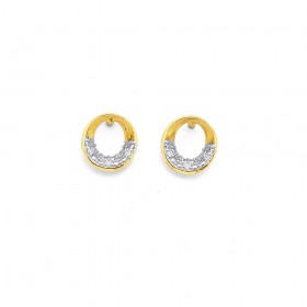 9ct+Circle+Earrings+with+Diamond