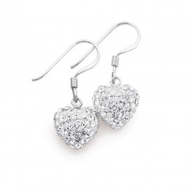 Sterling+Silver+Crystal+Heart+Earrings