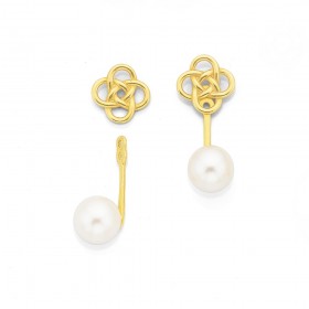 9ct+Pearl+Swing+Earrings