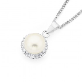 Sterling-Silver-Freshwater-Pearl-Crystal-Pendant on sale